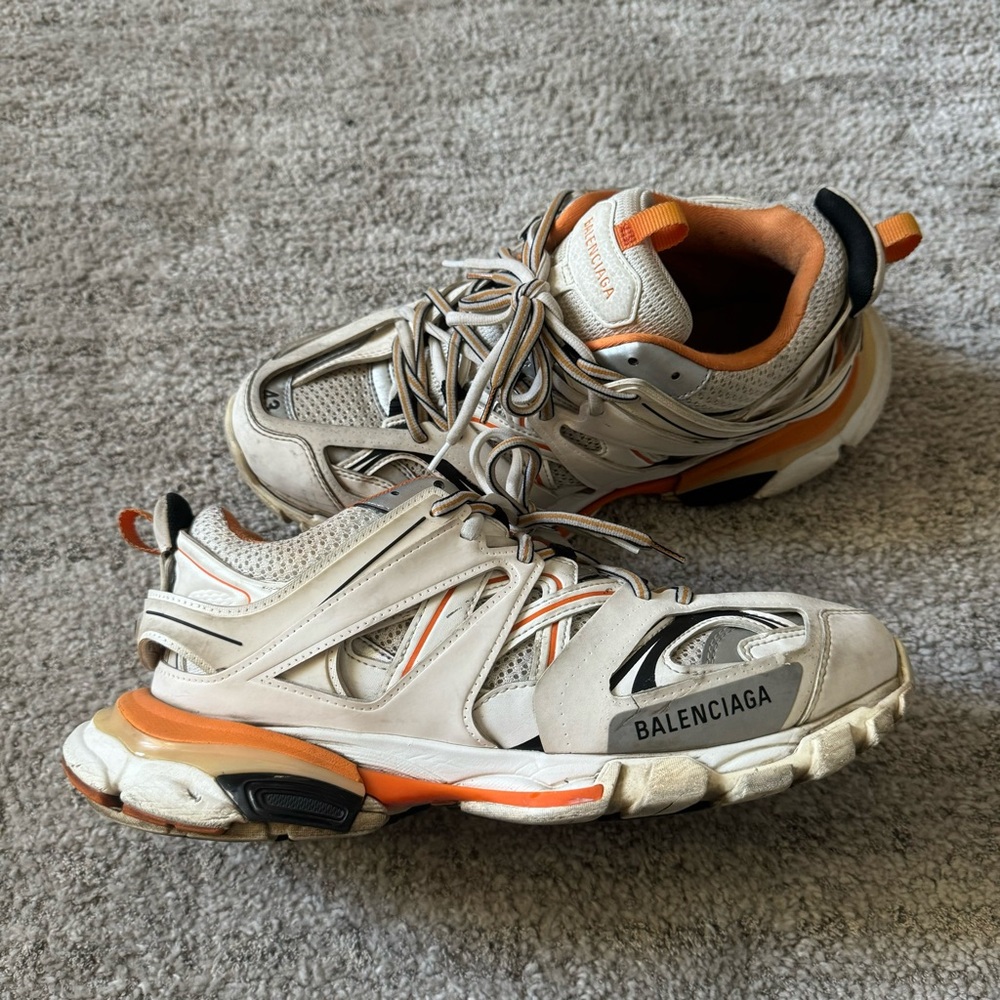 Balenciaga Track Sneaker Orange White Leather Trainer Shoes 43 (10)
